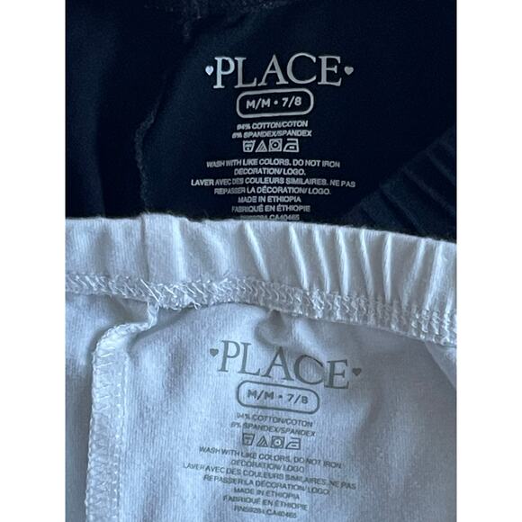 The Children’s Place Girls Leggings 2-Pack - White Black Medium 7/8 - Picture 3 of 5